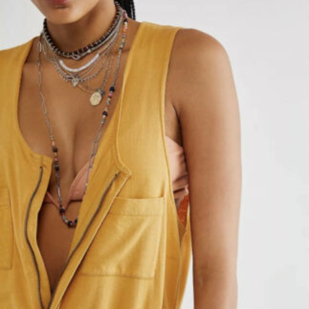 Free People One Billie Coveralls In Spicy Chestnut X-Small NWT - Picture 4 of 11